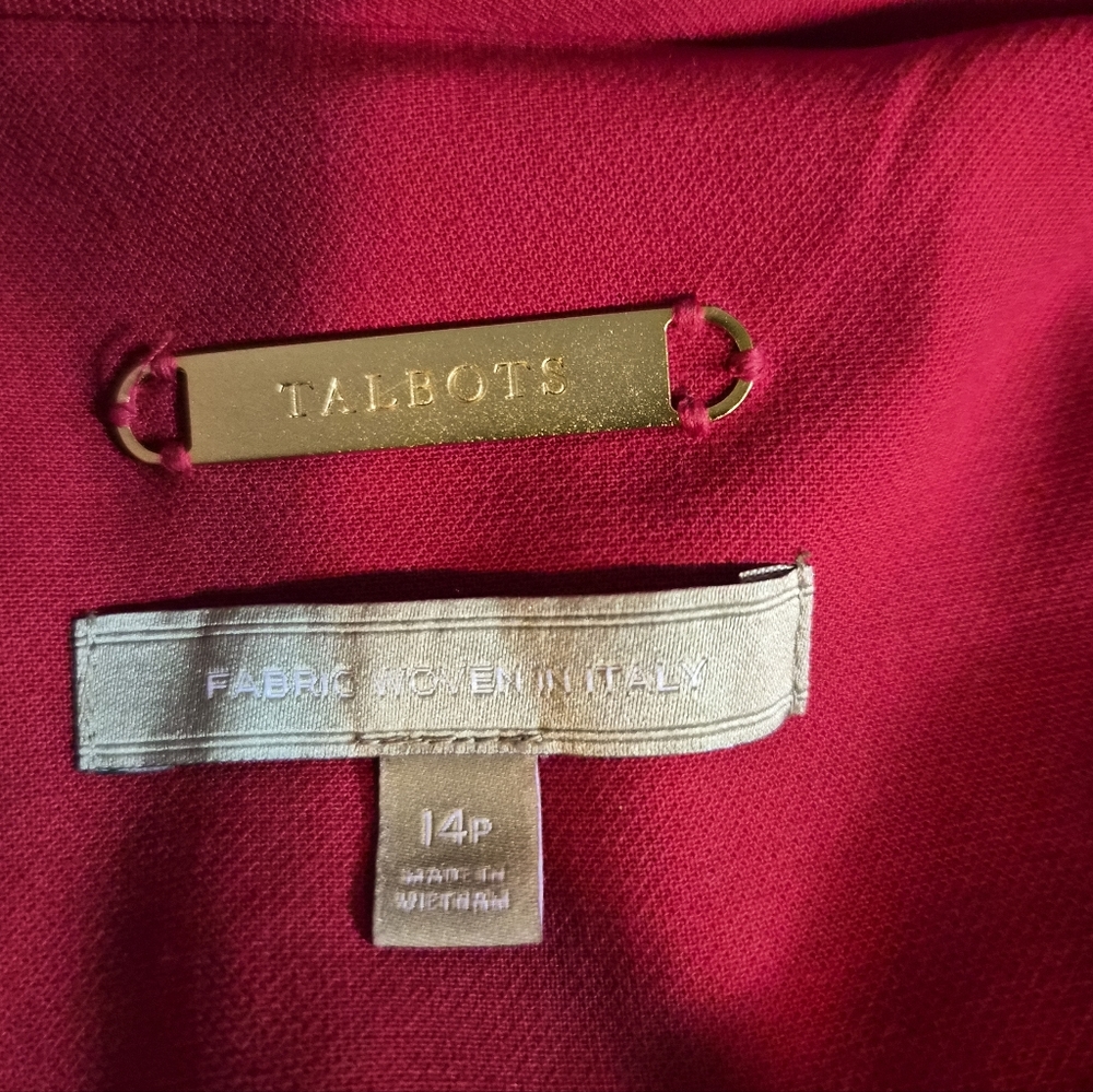 ​Talbots Red Power Suit Set - Fabric Woven in Italy 14P - Picture 2 of 16